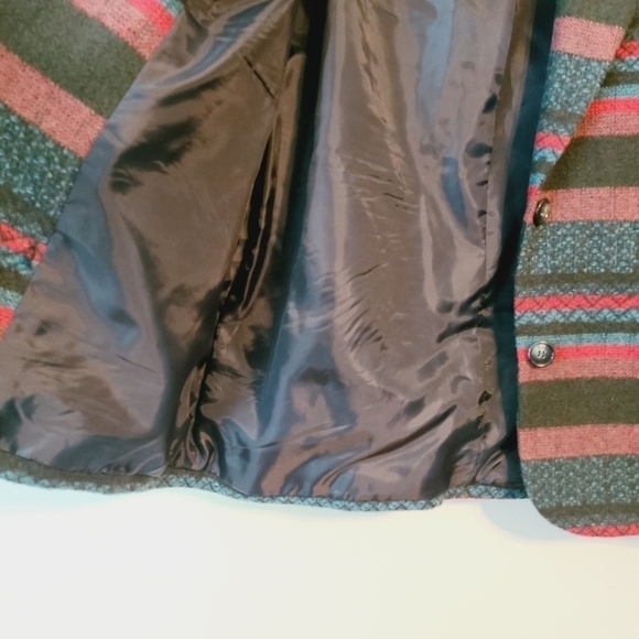 Lawrence Bruce | Women's Vintage Wool Blend Striped Blazer (Size 12 Petite) - Picture 7 of 13